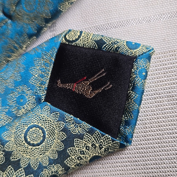 Ted Baker Blue & Gold Floral Tie - Picture 6 of 8